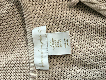 House of Harlow 1960 Tan Knit V-Neck Sweater Boho Revolve Neutral Minimalist Med