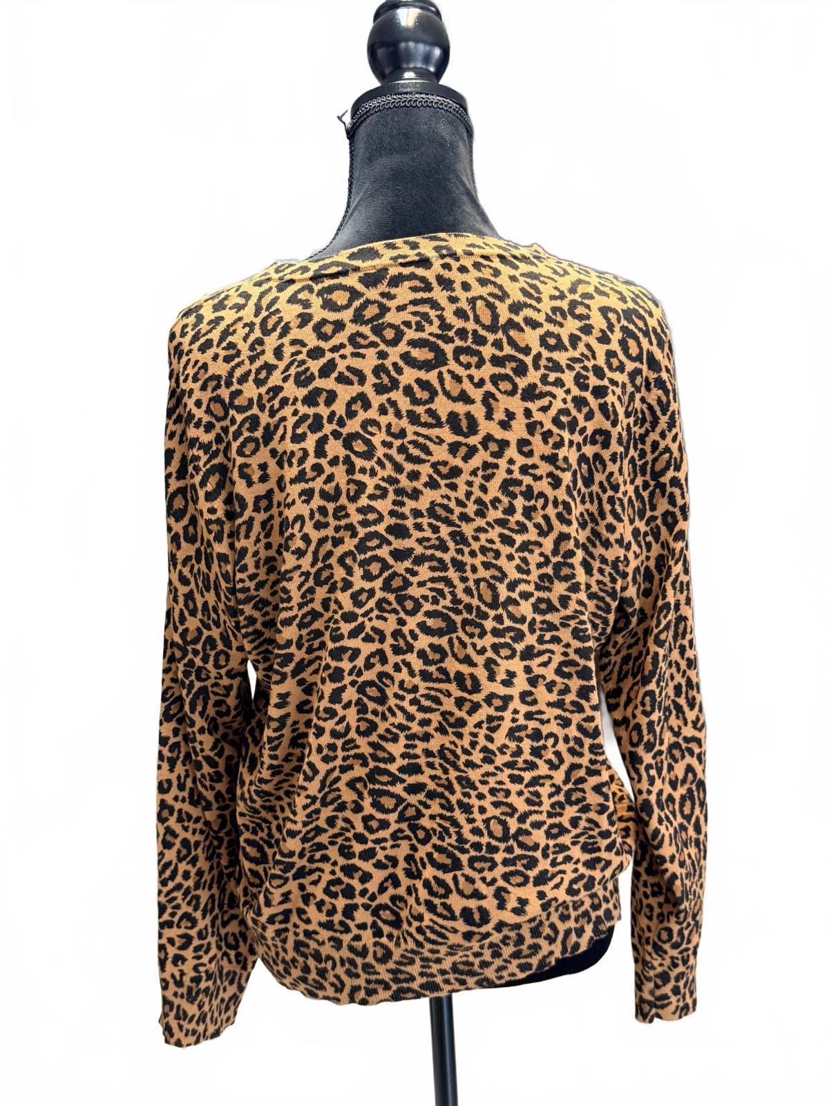 Leopard Print Cardigan XL Mob Wife Aesthetic Indie Sleaze Animal Print Sweater