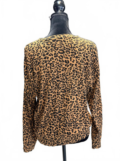Leopard Print Cardigan XL Mob Wife Aesthetic Indie Sleaze Animal Print Sweater