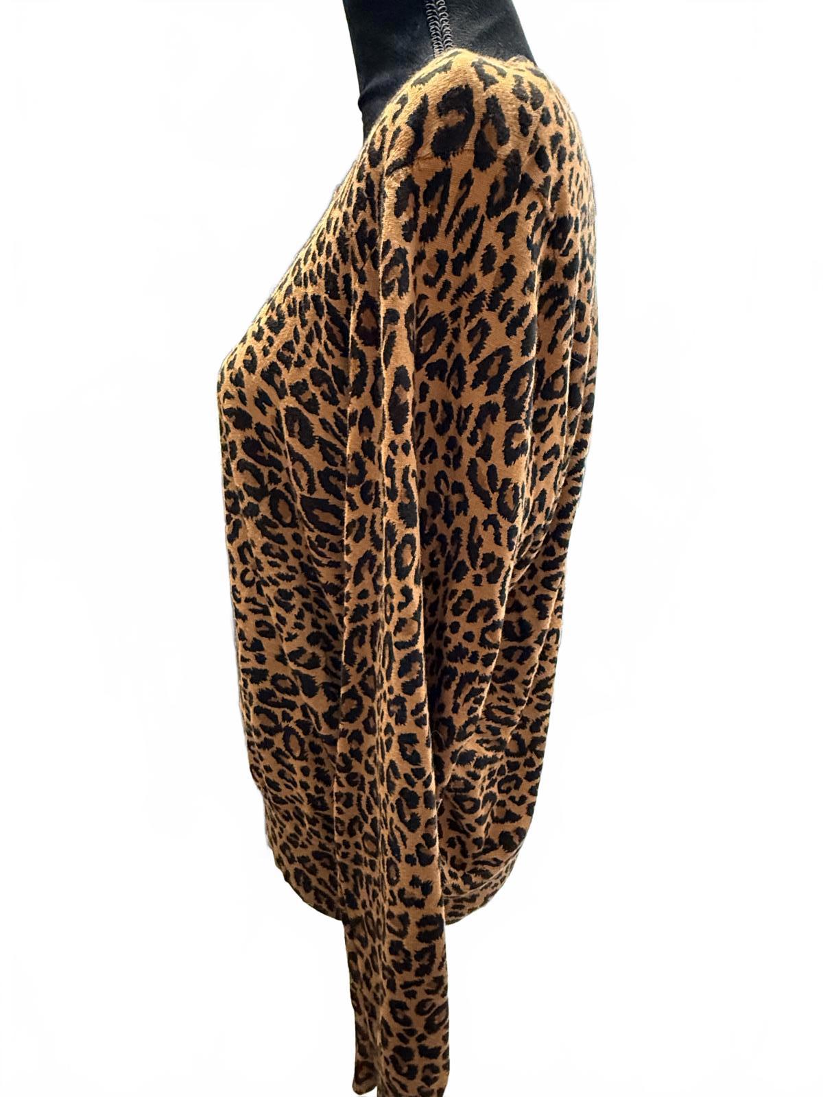 Leopard Print Cardigan XL Mob Wife Aesthetic Indie Sleaze Animal Print Sweater