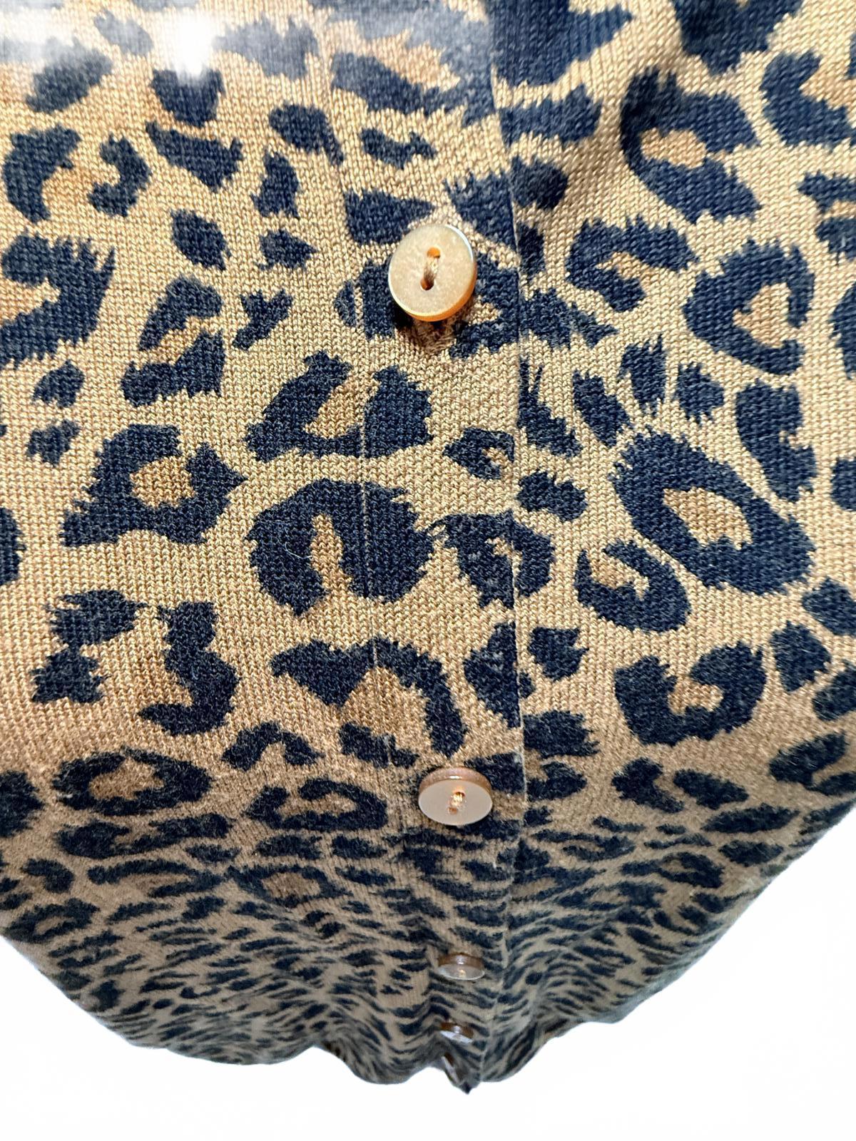 Leopard Print Cardigan XL Mob Wife Aesthetic Indie Sleaze Animal Print Sweater
