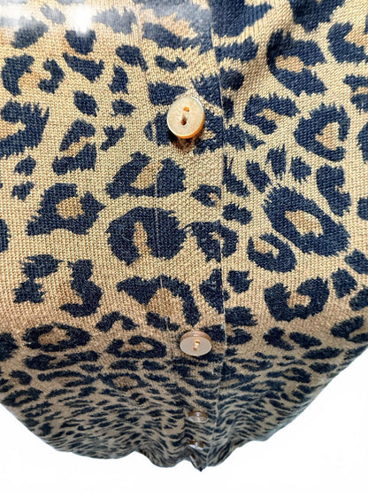 Leopard Print Cardigan XL Mob Wife Aesthetic Indie Sleaze Animal Print Sweater