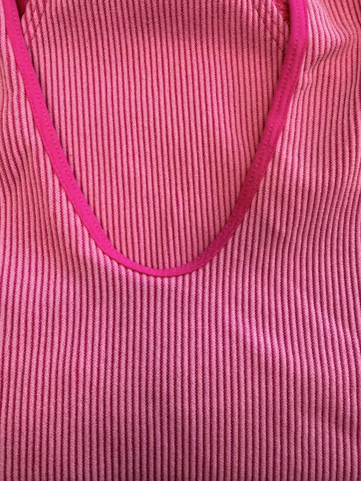 Wild Fable Pink Halter Neck Bodysuit XS Ribbed Sleeveless Backless Boho Y2K