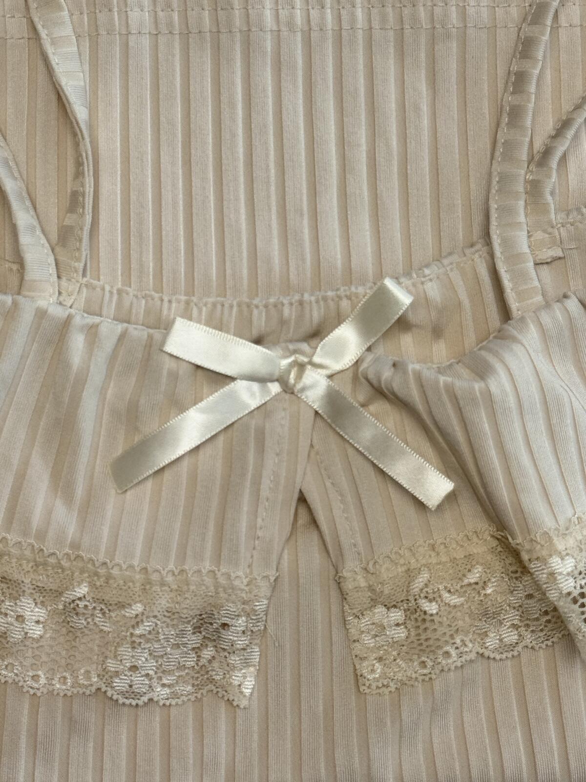 Romwe Khaki Ribbed Off The Shoulder Top Lettuce Trim Bow Detail Fairycore S