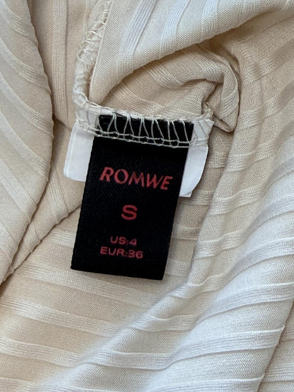 Romwe Khaki Ribbed Off The Shoulder Top Lettuce Trim Bow Detail Fairycore S