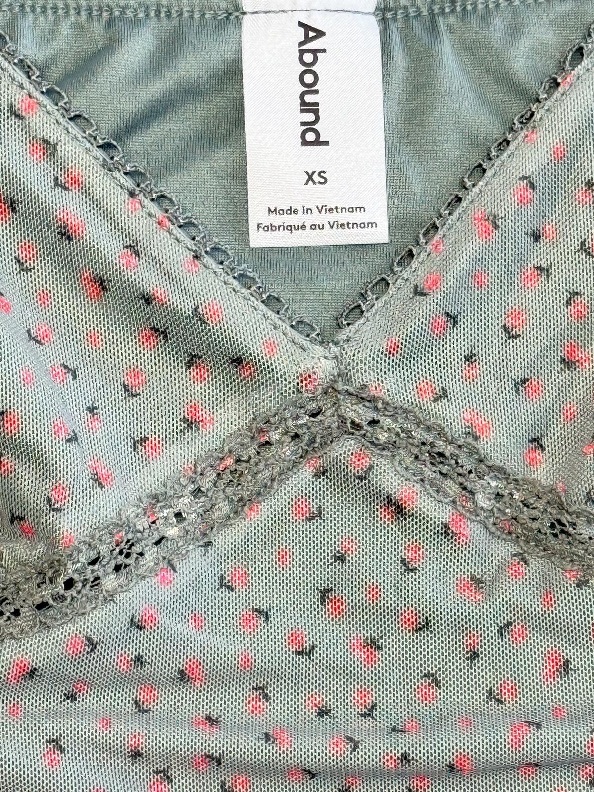 Intimately Free People Floral Camisole Top XS Lace Trim Sage Pink Boho Romantic