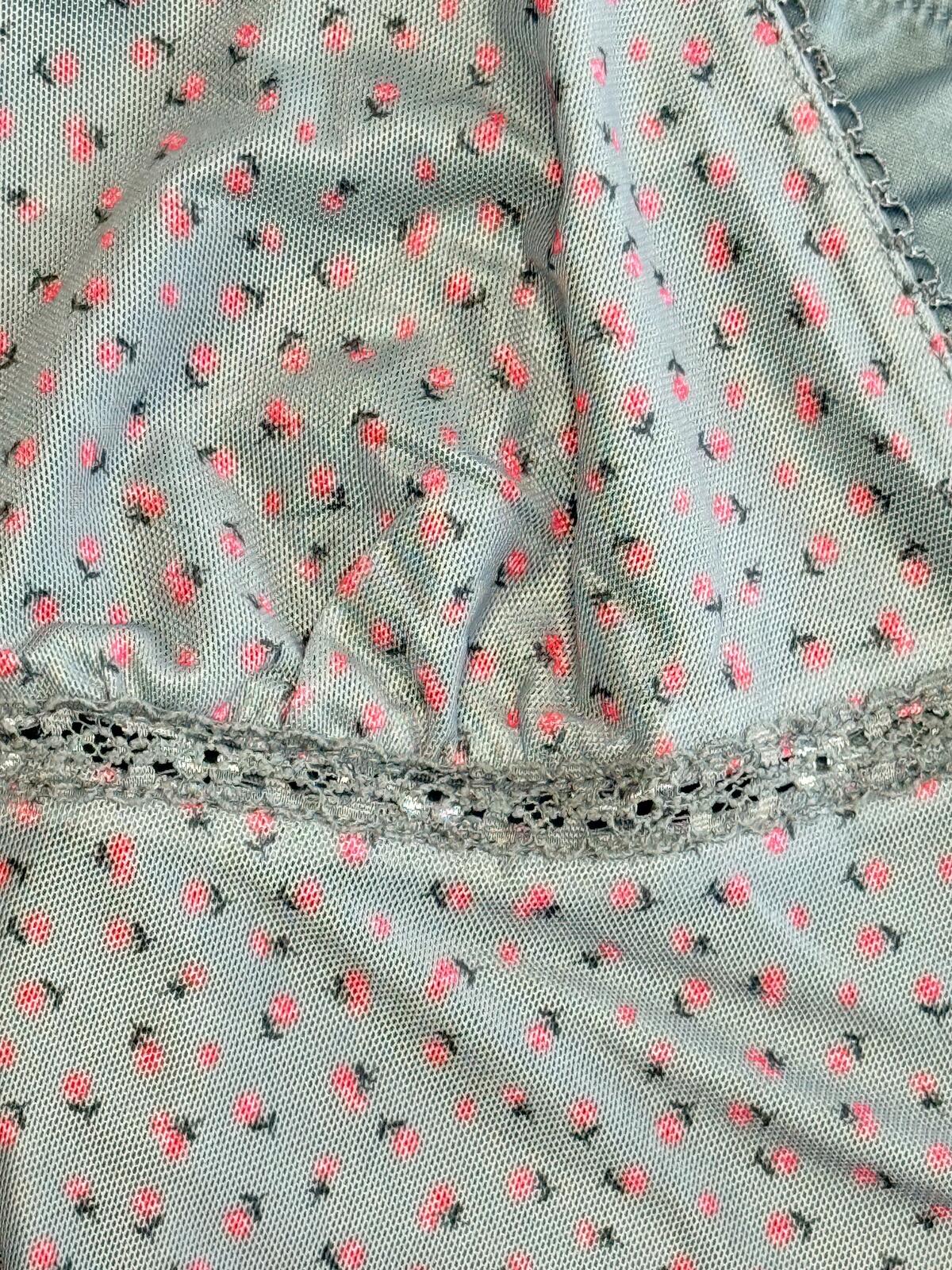 Intimately Free People Floral Camisole Top XS Lace Trim Sage Pink Boho Romantic