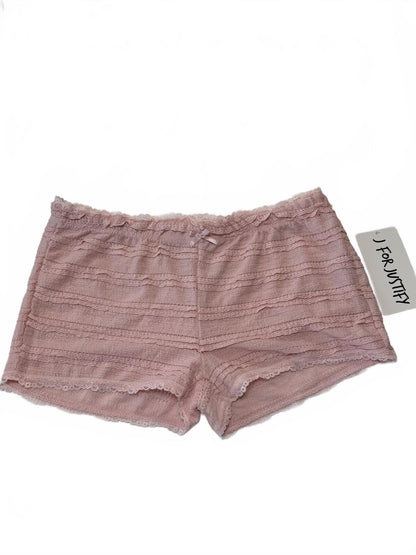 J For Justify Mauve Textured Eyelet Lounge Shorts Pajama Bottoms Pink Size L