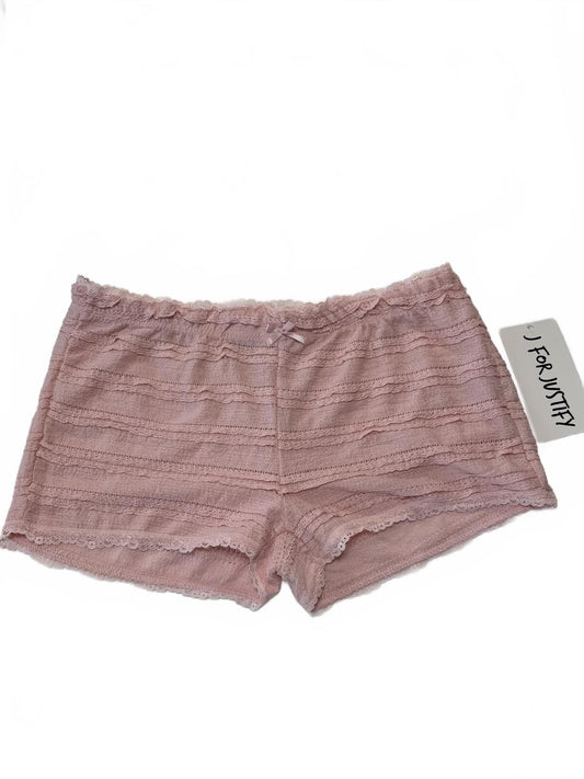 J For Justify Mauve Textured Eyelet Lounge Shorts Pajama Bottoms Pink Size L