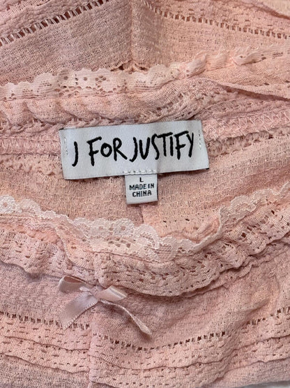 J For Justify Mauve Textured Eyelet Lounge Shorts Pajama Bottoms Pink Size L