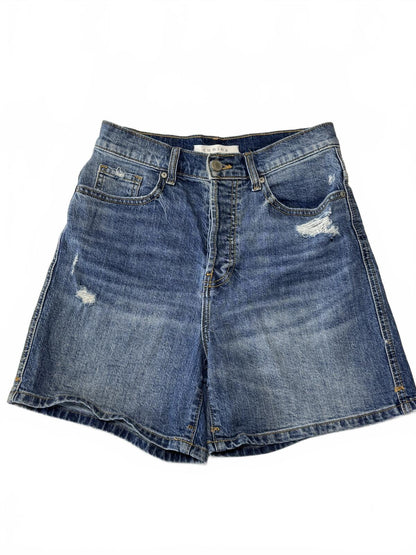 Eunina Olivia High Rise Distressed Denim Shorts Blue Jean Cut Offs Size S