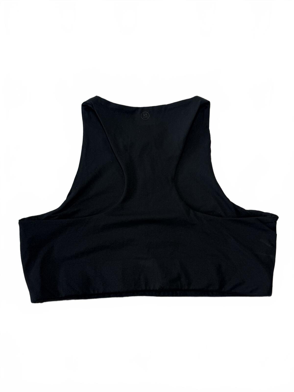 Sage Collective Black Quarter Zip Crop Tank Top Racerback Activewear Gym Size L