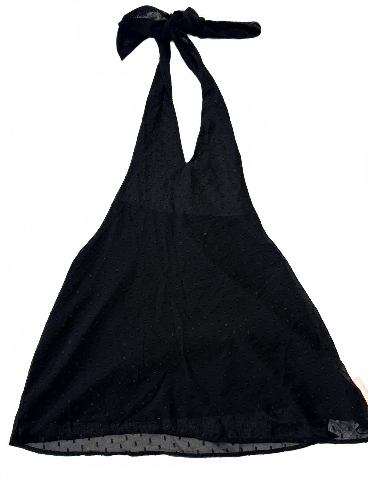 Forever 21 Halter Dress Black Mini Sleeveless Open Back Women’s Size S Small