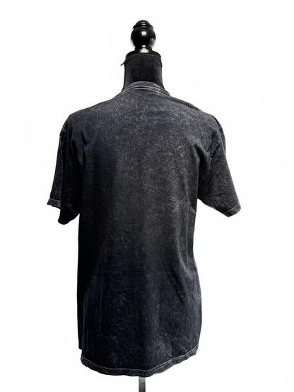 Acid Wash Black Graphic Tee Heart Butts Oversized T-Shirt Streetwear Grunge M