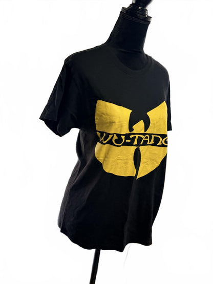 Wu-Tang Clan Graphic T-Shirt Black Yellow Logo Hip Hop Streetwear Men's Large