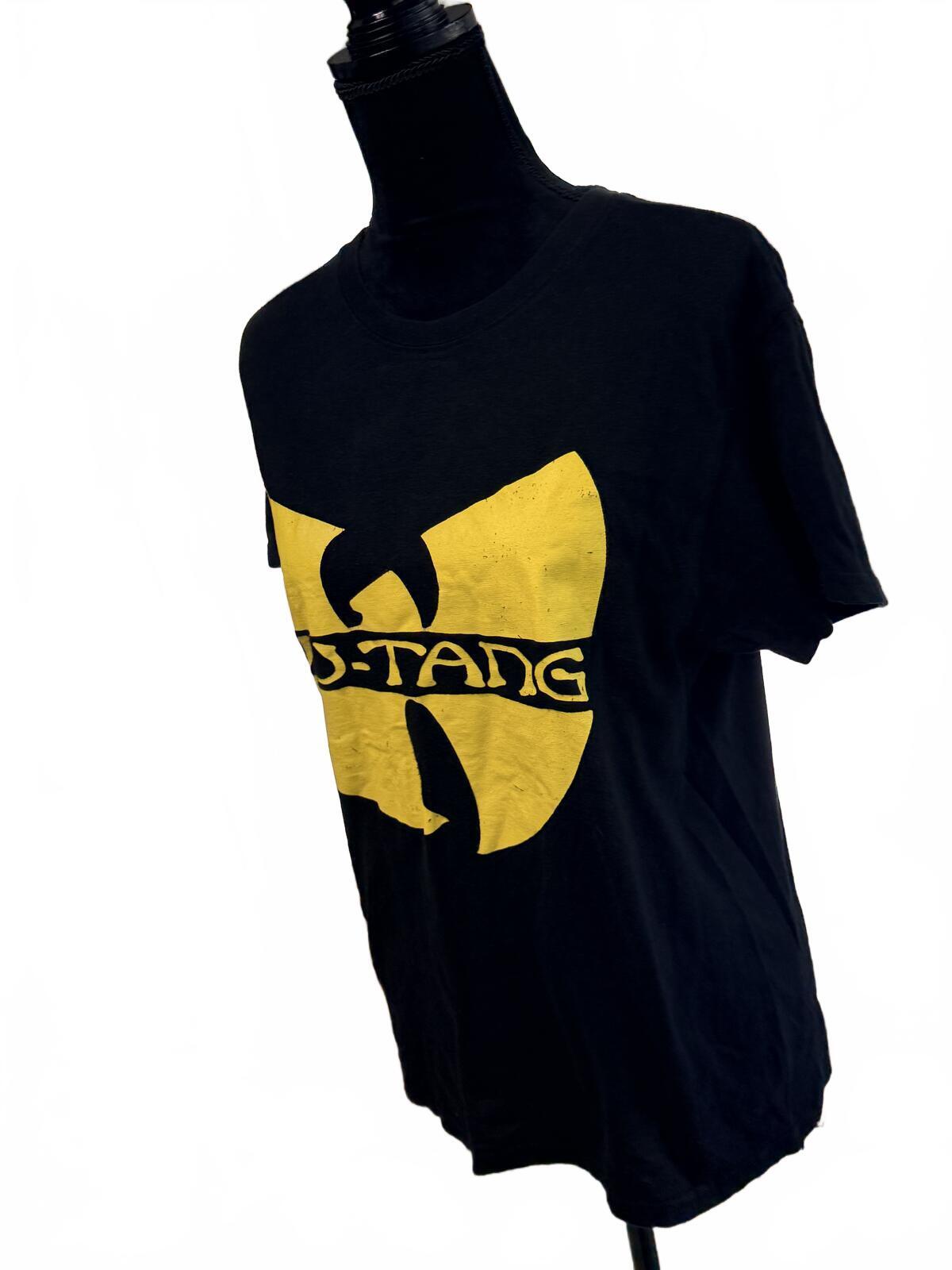 Wu-Tang Clan Graphic T-Shirt Black Yellow Logo Hip Hop Streetwear Men's Large