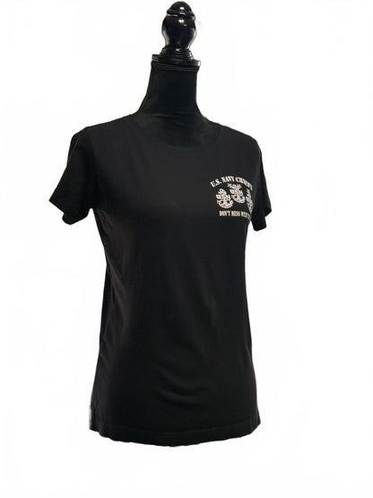 U.S. Navy Chiefs T-Shirt Small Black Don’t Mess With The Mess Graphic Tee USN