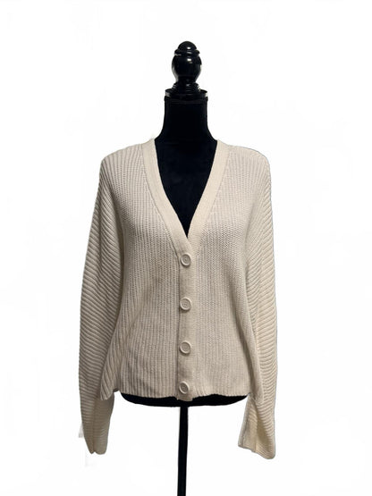 Forever 21+ Cardigan 3X Oatmeal Beige Ribbed Knit Oversized Button Up Soft Cozy