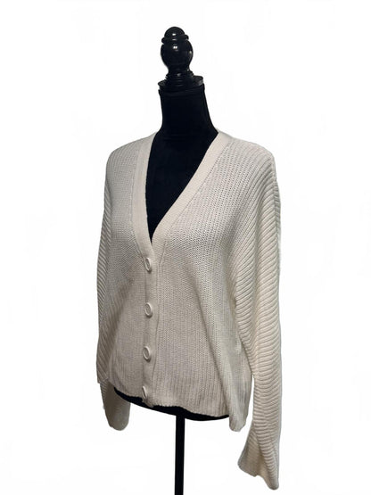 Forever 21+ Cardigan 3X Oatmeal Beige Ribbed Knit Oversized Button Up Soft Cozy