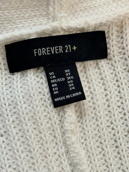 Forever 21+ Cardigan 3X Oatmeal Beige Ribbed Knit Oversized Button Up Soft Cozy