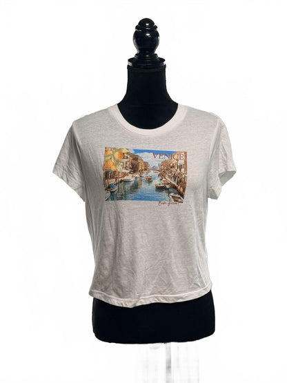 Wild Fable Venice Italy Graphic Tee White Short Sleeve T-Shirt Women’s Size L