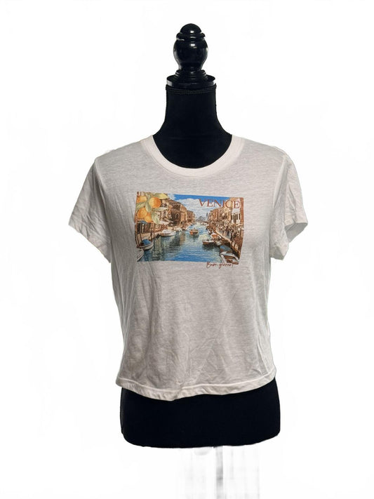 Wild Fable Venice Italy Graphic Tee White Short Sleeve T-Shirt Women’s Size L