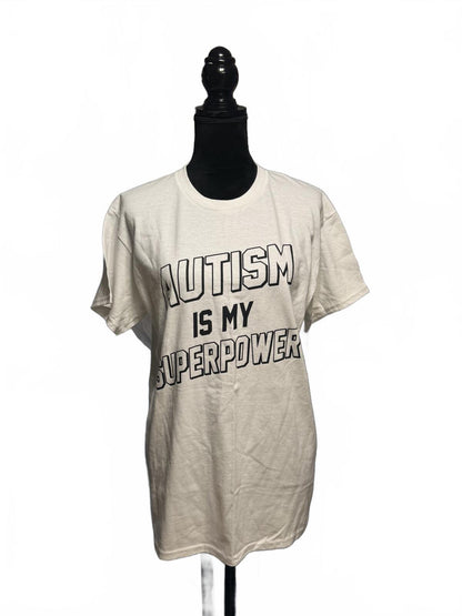 Spencer’s Autism Is My Superpower Graphic T-Shirt Gray Mens Medium Rare Tee M