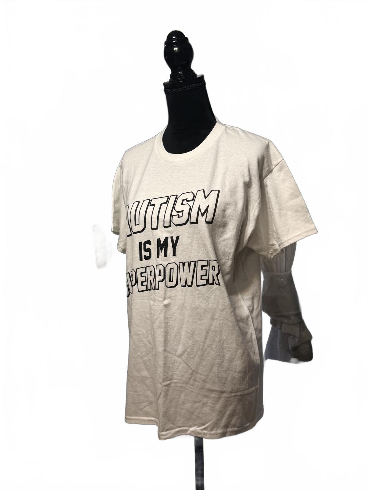 Spencer’s Autism Is My Superpower Graphic T-Shirt Gray Mens Medium Rare Tee M