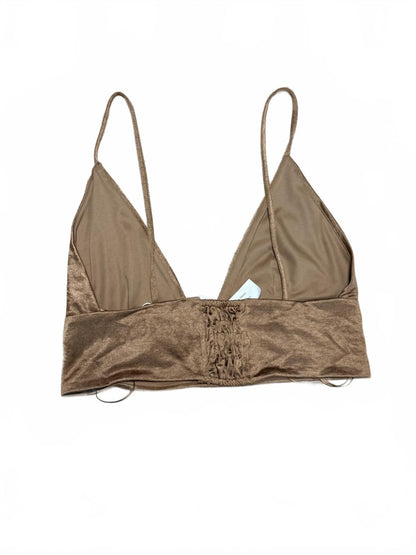 Zara NWT Brown Velvet Bralette V-Neck Crop Top S Coquette Whimsygoth Y2K