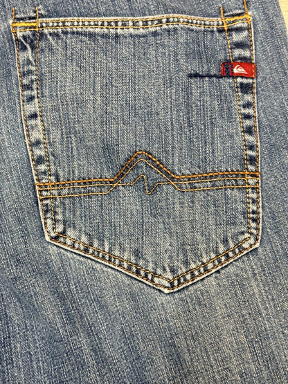 Vintage Quiksilver QuikJean 32 Skater Denim Y2K Baggy Wide Leg Surf 90s Jeans