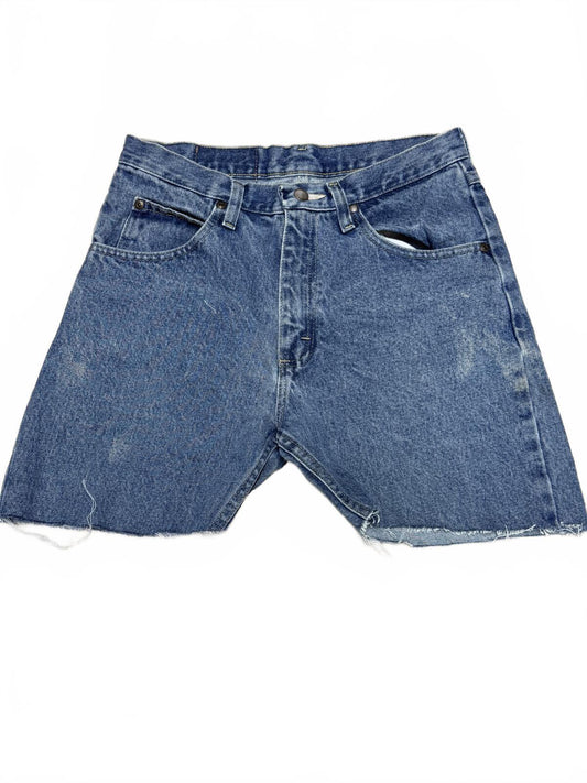Vintage Wrangler Denim Cut Off Shorts Medium Wash Size 30 Raw Hem Y2K Western