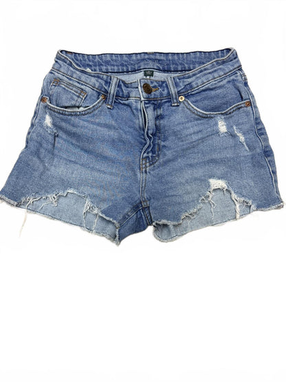 Wild Fable High Rise Distressed Denim Shorts Light Wash Raw Hem Jean Shorts Sz 0