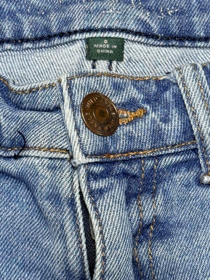 Wild Fable High Rise Distressed Denim Shorts Light Wash Raw Hem Jean Shorts Sz 0