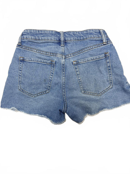 Wild Fable High Rise Distressed Denim Shorts Light Wash Raw Hem Jean Shorts Sz 0