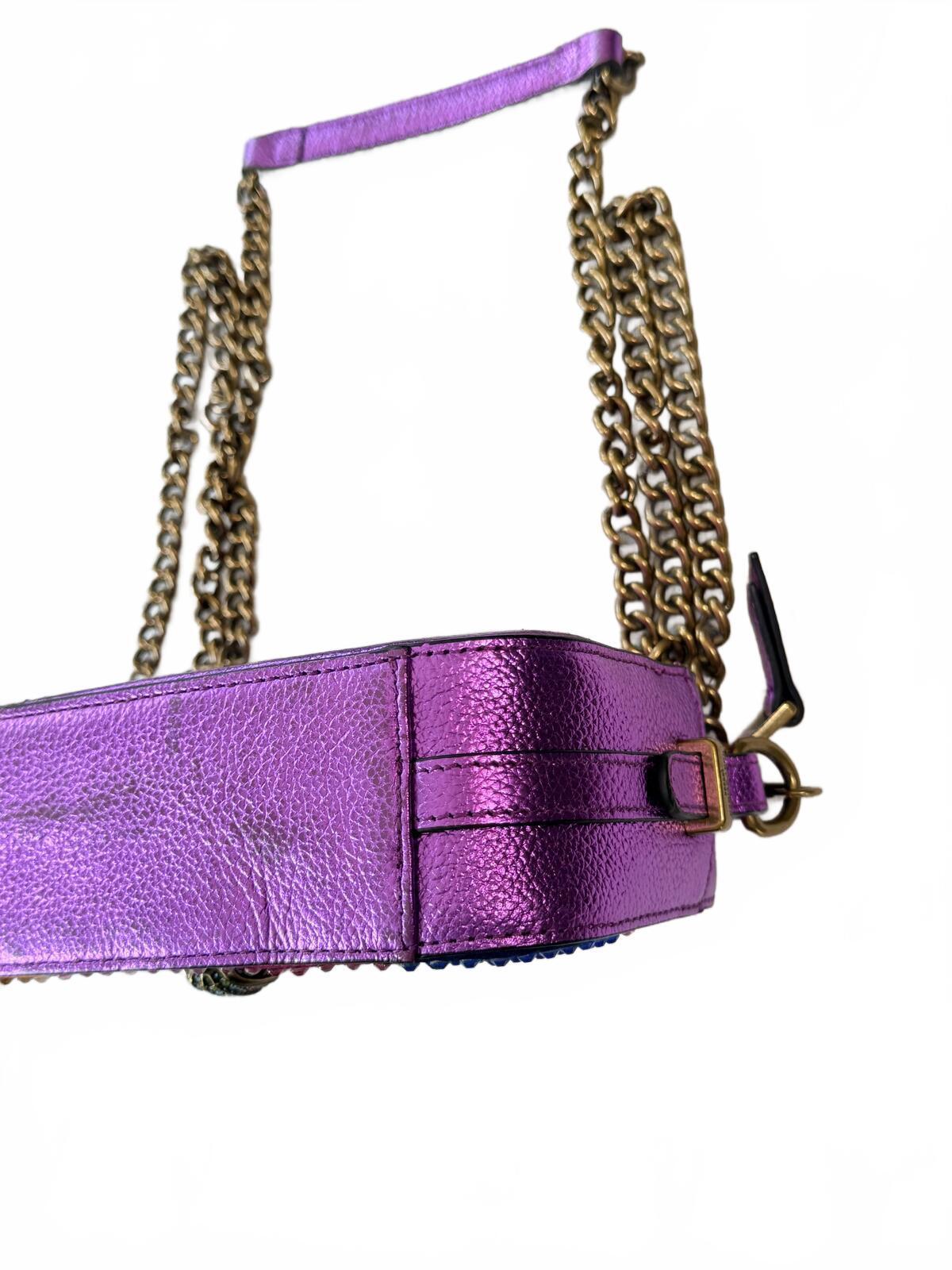 Kurt Geiger Kensington Rainbow Leather Crossbody Bag Crystal Eagle Chain Handbag