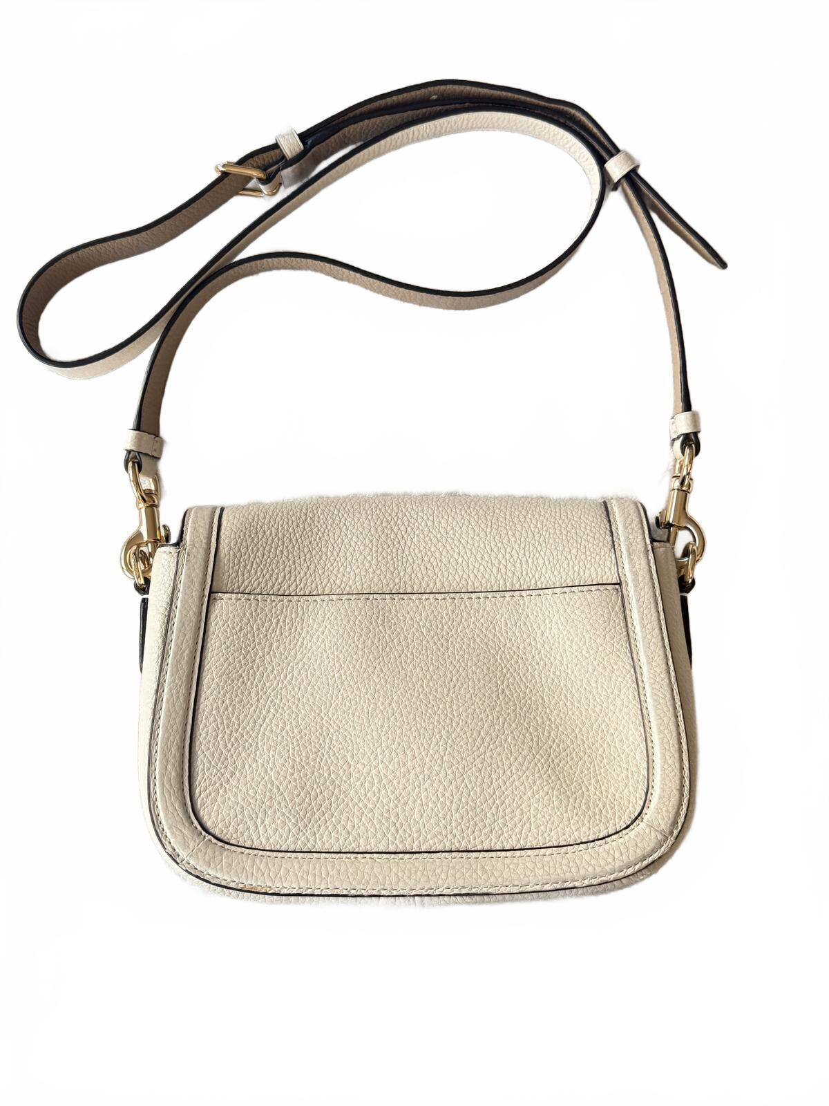 Coach Horse And Carriage Leather Camera Bag Crossbody Cream Beige Authentic