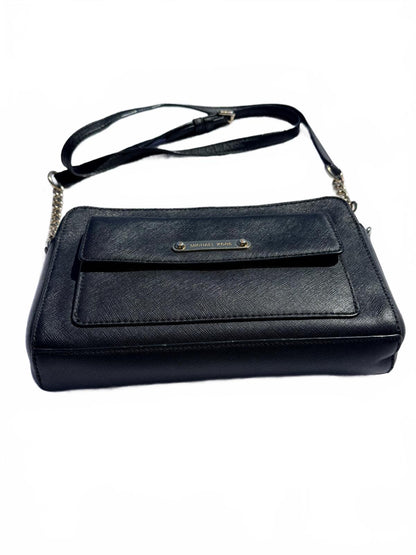Michael Kors Black Pebbled Leather Crossbody Bag Shoulder Chain Purse Medium MK