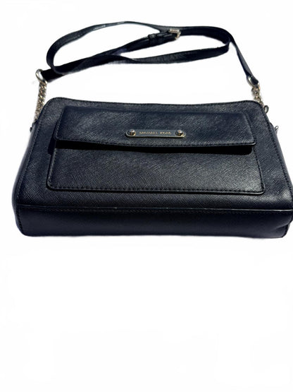 Michael Kors Black Pebbled Leather Crossbody Bag Shoulder Chain Purse Medium MK
