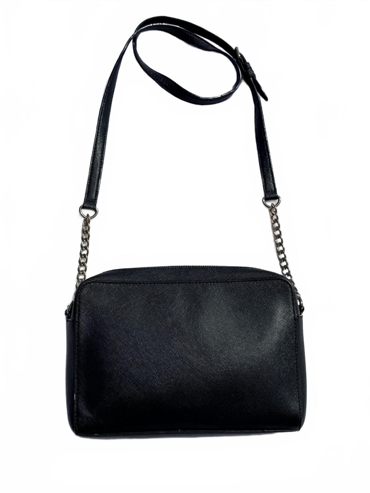 Michael Kors Black Pebbled Leather Crossbody Bag Shoulder Chain Purse Medium MK