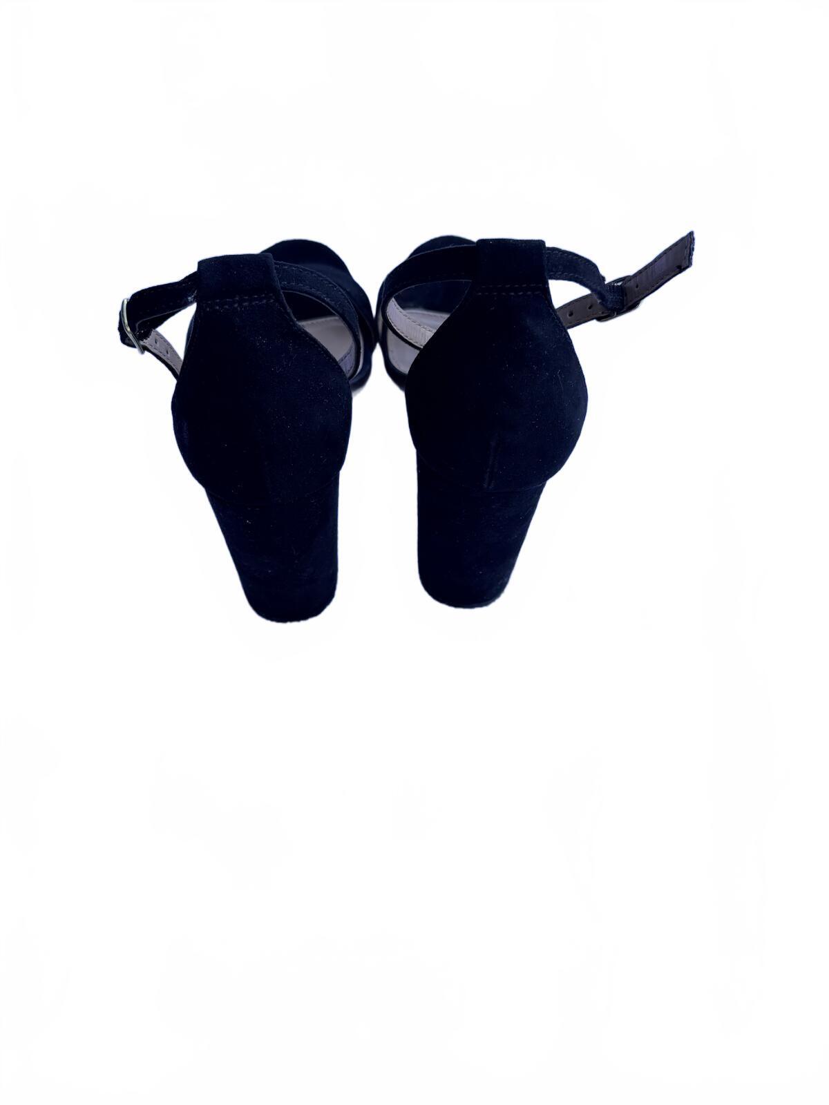Merona Black Suede Ankle Strap Sandals | Minimalist Y2K Vintage-Inspired Dressy