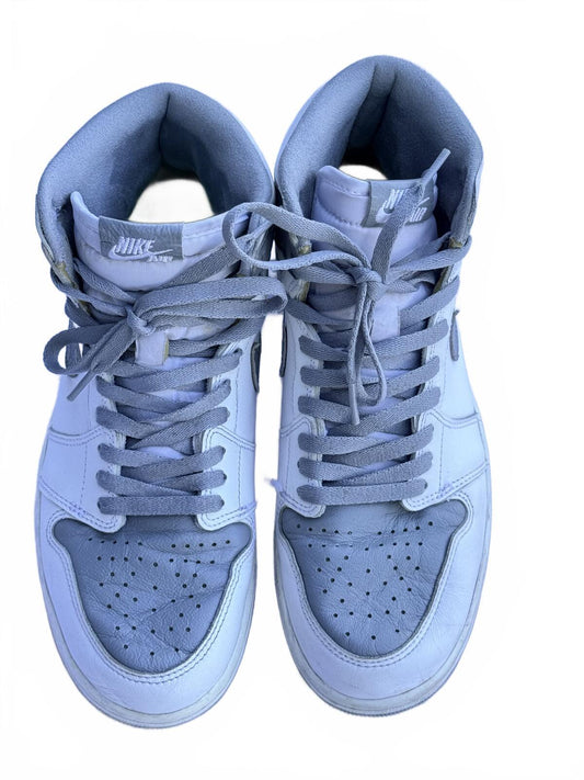 Nike Air Jordan 1 Mid Light Blue Leather High Top Sneaker Shoes Streetwear men