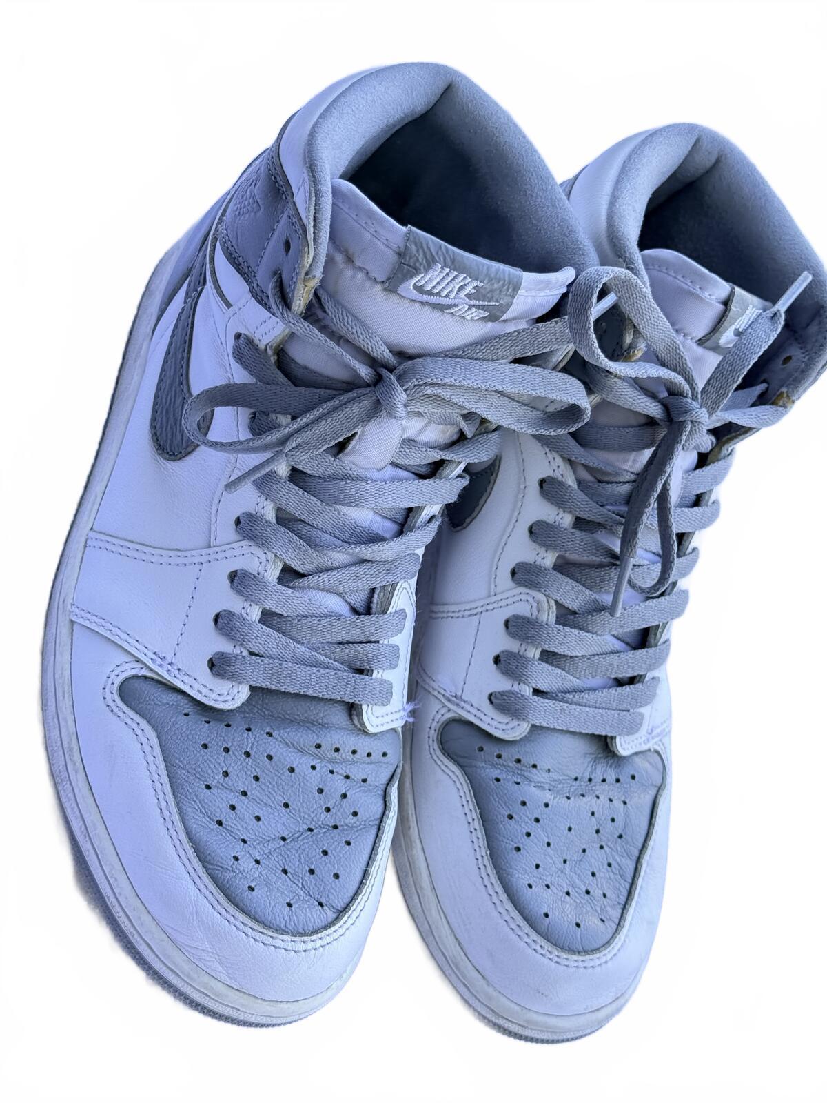 Nike Air Jordan 1 Mid Light Blue Leather High Top Sneaker Shoes Streetwear men