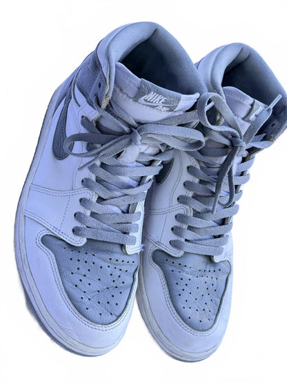 Nike Air Jordan 1 Mid Light Blue Leather High Top Sneaker Shoes Streetwear men