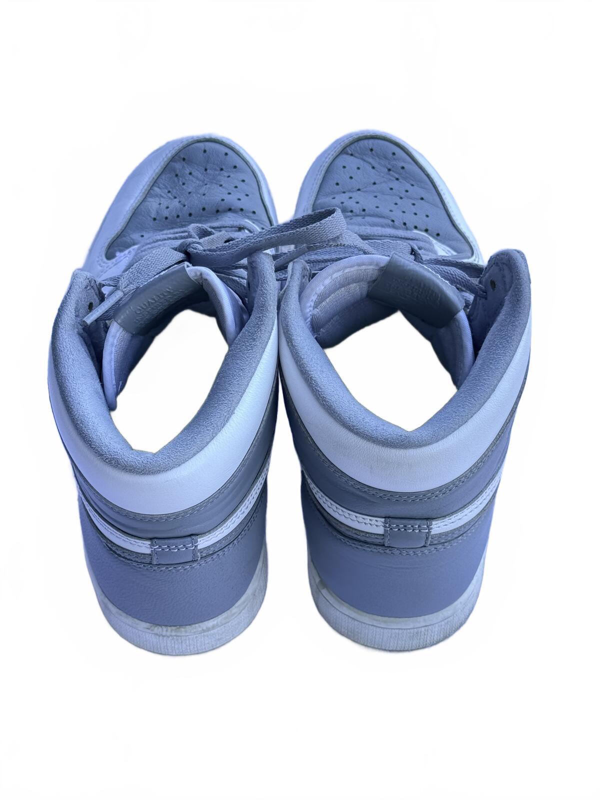 Nike Air Jordan 1 Mid Light Blue Leather High Top Sneaker Shoes Streetwear men