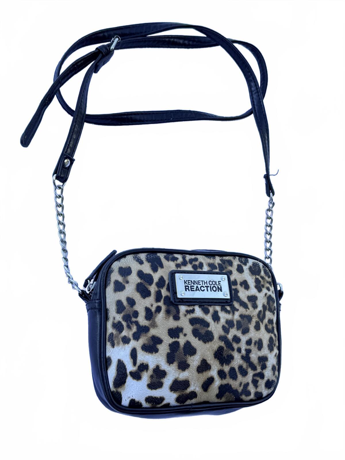 Kenneth Cole Reaction Leopard Print Crossbody Bag Y2K Vintage Small Animal Print