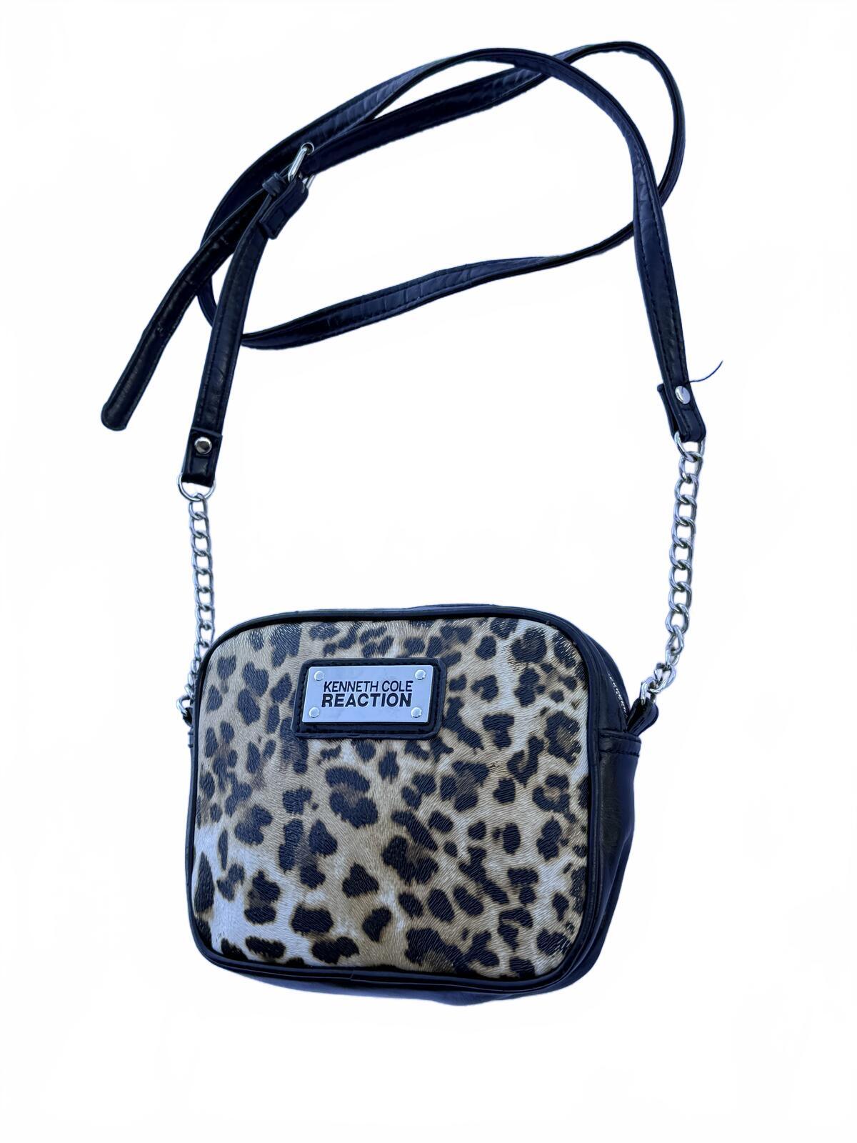 Kenneth Cole Reaction Leopard Print Crossbody Bag Y2K Vintage Small Animal Print