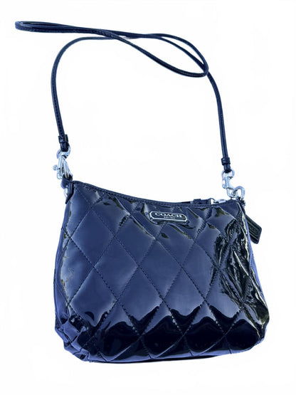 Coach Quilted Nylon Crossbody Bag Navy Blue Purple Shoulder Puffer Handbag Purse