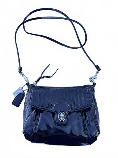 Coach Quilted Nylon Crossbody Bag Navy Blue Purple Shoulder Puffer Handbag Purse