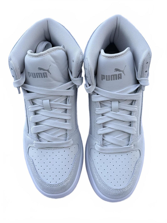 Puma Rebound High Top Sneakers White Leather US 8.5 Streetwear Y2K