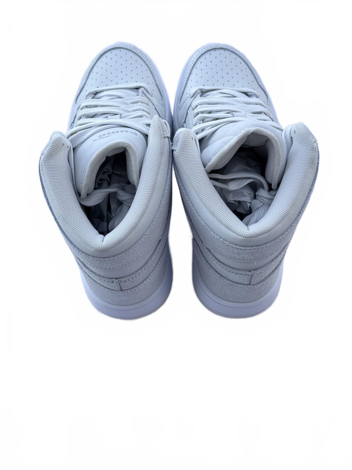 Puma Rebound High Top Sneakers White Leather US 8.5 Streetwear Y2K